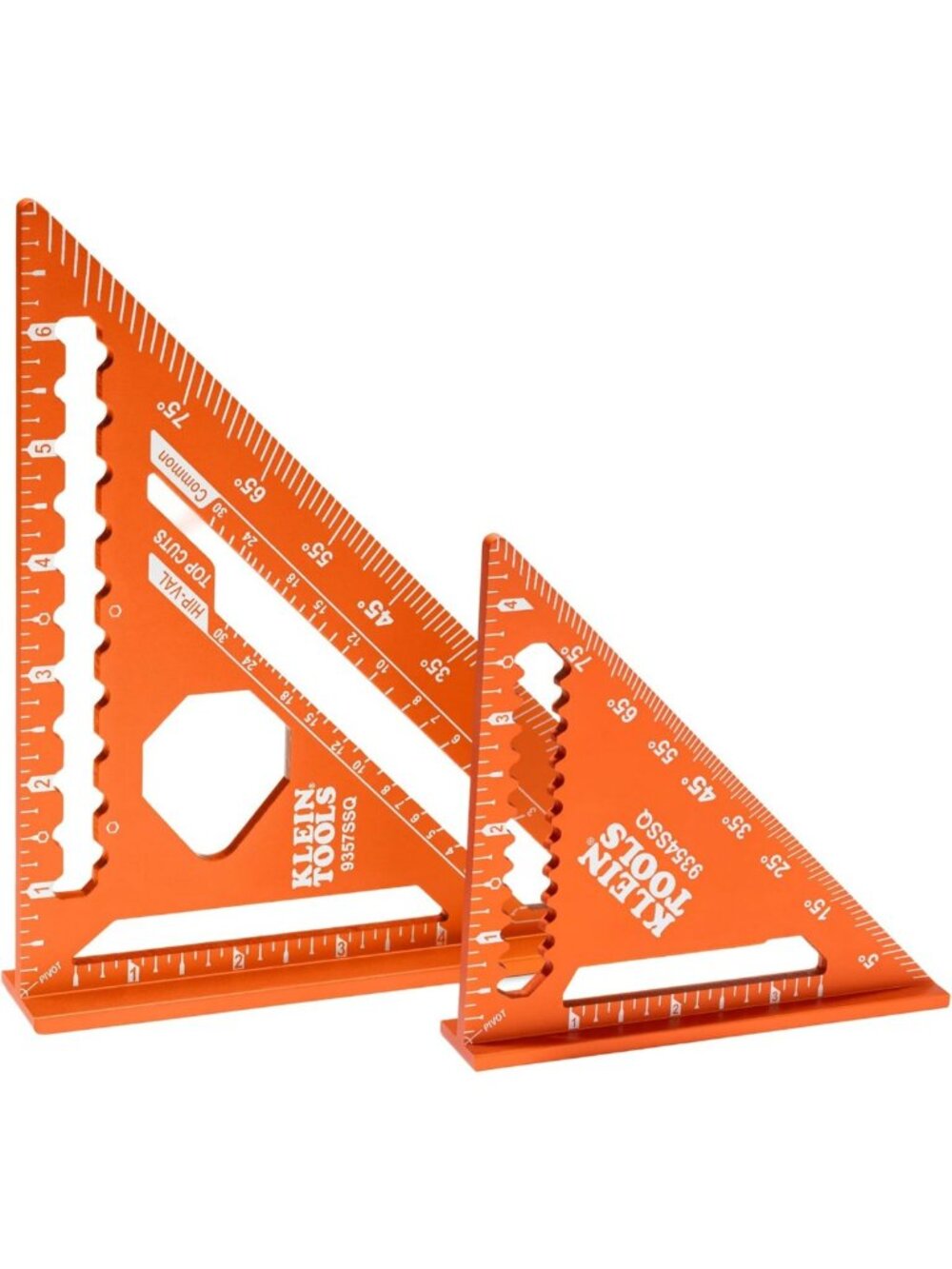 2-Piece Carpenter Square Set with Angle Guide, 4.5" & 7" Measuring Tools